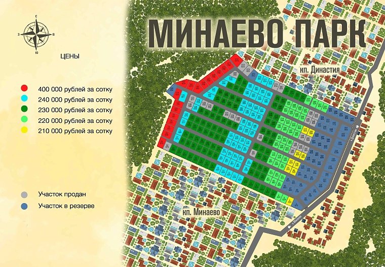 План и цены КП Минаево Парк