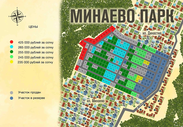 План и цены КП Минаево Парк